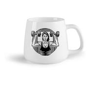 DEBINGY Frutta in ceramica Tazze da caffè, tazze da tè e caffè una ragazza in forma con un bastone da palestra （14oz/400ml） per tè, cioccolata calda