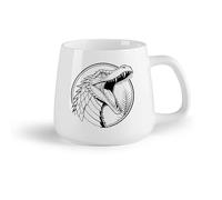 DEBINGY Frutta in ceramica Tazze da caffè, tazze da tè e caffè una testa di dinosauro con contorno （14oz/400ml） Lavabile in lavastoviglie, adatto al microonde, per ufficio e casa