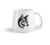 DEBINGY Frutta in ceramica Tazze da caffè, tazze da tè e caffè una testa di lupo feroce e dettagliata e perfetta （14oz/400ml） per Tè, caffè e bevande calde