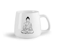 DEBINGY Frutta in ceramica Tazze da tè, caffè e cioccolata calda Buddha Yoga Buddismo Meditazione （14oz/400ml） Caffè, tè, latte macchiato, latte, cacao, succhi di frutta e altre bevande calde