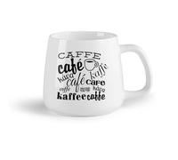 DEBINGY Frutta in ceramica Tazze da tè, caffè e cioccolata calda Coffee Kitchen Cafe con diverse lingue （14oz/400ml） per bevande calde, latte macchiato, cappuccino