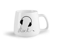 DEBINGY Frutta in ceramica Tazze da tè, caffè e cioccolata calda Cuffie Musica Logo Rock Pop Canzone Cool （14oz/400ml） per bevande calde, latte macchiato, cappuccino