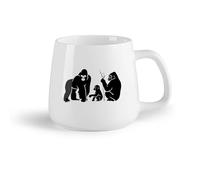 DEBINGY Frutta in ceramica Tazze da tè, caffè e cioccolata calda Famiglia di scimmie Animali carini （14oz/400ml） Regalo divertente per amanti del caffè, migliori amici, colleghi e amici