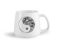 DEBINGY Frutta in ceramica Tazze da tè, caffè e cioccolata calda Filosofia del Tai Chi cinese orientale Yin Yang （14oz/400ml） e adatte al microonde