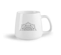 DEBINGY Frutta in ceramica Tazze da tè, caffè e cioccolata calda Mandala a metà sala giochi con fiori （14oz/400ml） Perfetto per cucine, ristoranti e bar, ottima idea regalo