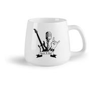 DEBINGY Frutta in ceramica Tazze da tè, caffè e cioccolata calda Musica Rock Chitarra Microfono Club Musicale （14oz/400ml） e adatte al microonde