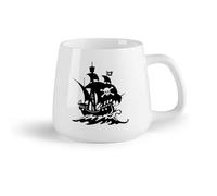 DEBINGY Frutta in ceramica Tazze da tè, caffè e cioccolata calda Silhouette di avventura della nave pirata （14oz/400ml） Tazza da caffè in ceramica per cappuccino, tè, latte,