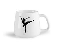 DEBINGY Frutta in ceramica Tazze da tè, caffè e cioccolata calda Silhouette di ballerina che balla （14oz/400ml） per caffè, zuppa, tè, latte, latte macchiato, cioccolata calda, donna, uomo