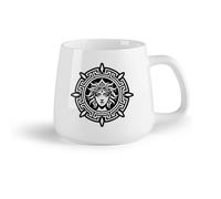 DEBINGY Frutta in ceramica Tazze da tè, caffè e cioccolata calda un'icona in stile glifo del simbolo della dea Gaia （14oz/400ml） per latte, tè, cola, acqua