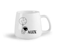 DEBINGY Frutta in ceramica Tazze da tè e caffè eleganti Astronauta che tiene in mano un pallone nello spazio （14oz/400ml） per latte, tè, cola, acqua