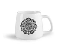 DEBINGY Frutta in ceramica Tazze da tè e caffè eleganti elemento di design astratto del petalo di loto del mandala （14oz/400ml） per tè, caffè, infuso caldo