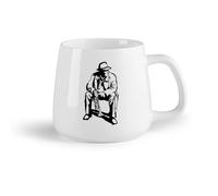 DEBINGY Frutta in ceramica Tazze da tè e caffè eleganti Jazz Jazzman Musicista Musicista Uomo della caverna （14oz/400ml） Perfetto per cucine, ristoranti e bar, ottima idea regalo