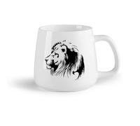 DEBINGY Frutta in ceramica Tazze da tè e caffè eleganti Leone africano, animale selvaggio della giungla, bambini （14oz/400ml） Ideale per casa e ufficio