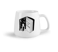 DEBINGY Frutta in ceramica Tazze da tè e caffè eleganti Libri Citazioni di libri Ragazza che legge libri Scuola （14oz/400ml） per tè, caffè, infuso caldo