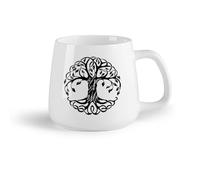 DEBINGY Frutta in ceramica Tazze da tè e caffè eleganti Mandala Circle Tree Yoga Studio Fitnesscenter Yoga Tree Tree Of Life （14oz/400ml） per casa e ufficio