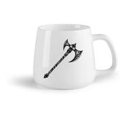 DEBINGY Frutta in ceramica Tazze da tè e caffè eleganti sagoma di un disegno di calcio di un'ascia da battaglia （14oz/400ml） e adatte al microonde