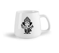 DEBINGY Frutta in ceramica Tazze da tè e caffè eleganti una silhouette 2D pulita del Signore Ganesh con dettagli minimi （14oz/400ml） per uomo e donna