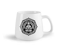 DEBINGY Frutta in ceramica Tazze da tè e caffè eleganti un'icona in stile glifo del simbolo di guarigione yoga （14oz/400ml） Ideale per casa e ufficio