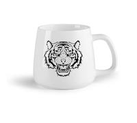 DEBINGY Frutta in ceramica Tazze da tè e caffè Fantastica tigre per bambini, safari nella stanza degli animali della giungla africana, tigre, animale selvatico （14oz/400ml） per casa e ufficio