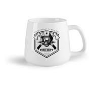 DEBINGY Frutta in ceramica Tazze da tè e caffè Frase motivazionale per il team di rischio del distintivo dei vigili del fuoco dei vigili del fuoco, sempre d'aiuto （14oz/400ml） per casa o lavoro