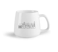 DEBINGY Frutta in ceramica Tazze da tè e caffè Graffiti stravaganti Skyline della città Stanza dei bambini Sala giochi Asilo nido Biblioteca scolastica （14oz/400ml） Bar o regalo