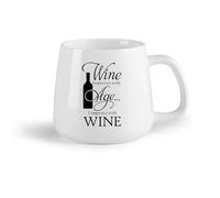 DEBINGY Frutta in ceramica Tazze da tè e caffè Il vino da cucina migliora con l'età - Miglioriamo le citazioni sulle bottiglie di vino （14oz/400ml） per uomo e donna