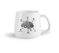 DEBINGY Frutta in ceramica Tazze da tè e caffè Lavoro di squadra Innovazione Strategia Denaro Parola Azienda Sala riunioni （14oz/400ml） per casa o lavoro