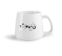 DEBINGY Frutta in ceramica Tazze da tè e caffè Lettera di motivazione per il lavoro di squadra, azienda che lavora in grande （14oz/400ml） per casa e ufficio