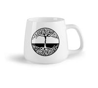 DEBINGY Frutta in ceramica Tazze da tè e caffè Meditazione yoga con simbolo Yin Yang e albero della vita in stile gotico （14oz/400ml） Ristorante, ufficio