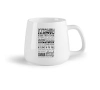 DEBINGY Frutta in ceramica Tazze da tè e caffè Regole della cucina, galateo a tavola, citazioni, cucina del ristorante, gustare il cibo （14oz/400ml） Bar o regalo
