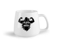 DEBINGY Frutta in ceramica Tazze da tè e caffè Scatena la bestia Logo della modalità bestia Citazione motivazionale Centro fitness per bodybuilding （14oz/400ml） per uomo e donna