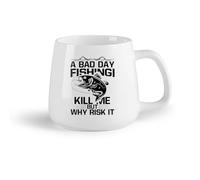 DEBINGY Frutta in ceramica Tazze da tè e caffè una brutta giornata di pesca mi uccide ma perché rischiare? tipografia grafica di pesca （14oz/400ml） per espresso