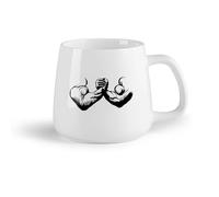 DEBINGY Frutta in ceramica Tazze da tè e caffè Uomo forte e muscoloso che esercita le mani in un lavoro di squadra in studio （14oz/400ml） per uomo e donna