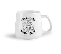 DEBINGY Frutta in ceramica Tazze e tazzine alla moda Citazione ispiratrice Filippesi 4:13 Posso fare ogni cosa in Cristo （14oz/400ml） per casa o lavoro