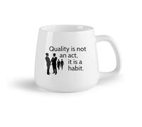 DEBINGY Frutta in ceramica Tazze e tazzine alla moda Citazioni ispiratrici: la qualità non è un atto ma un'abitudine （14oz/400ml） per espresso, set da tè