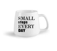 DEBINGY Frutta in ceramica Tazze e tazzine alla moda Fai un piccolo passo ogni giorno - Citazioni motivazionali （14oz/400ml） per espresso, set da tè