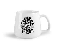DEBINGY Frutta in ceramica Tazze e tazzine alla moda Keep Calm Eat Pizza Quote Pizzeria Ristorante Italiano （14oz/400ml） e adatte al microonde