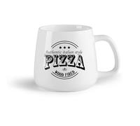DEBINGY Frutta in ceramica Tazze e tazzine alla moda Logo della pizzeria Ristorante di pizza in autentico stile italiano （14oz/400ml） per casa e ufficio