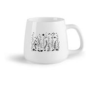 DEBINGY Frutta in ceramica Tazze e tazzine alla moda Pesce da bagno Alghe marine Animali marini con bolle Mondo oceanico （14oz/400ml） per espresso