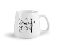DEBINGY Frutta in ceramica Tazze e tazzine alla moda Piante di prateria selvaggia Bellissimi fiori di farfalla Reed Kitchen （14oz/400ml） per casa e ufficio