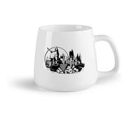 DEBINGY Frutta in ceramica Tazze e tazzine alla moda Scuola per bambini del castello dei cartoni animati （14oz/400ml） Tazze da caffè in ceramica per casa o lavoro