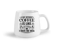 DEBINGY Frutta in ceramica Tazze e tazzine alla moda un giorno senza caffè è come scherzare, non ne ho idea （14oz/400ml） per latte, tè, cola, acqua