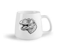 DEBINGY Frutta in ceramica Tazze e tazzine alla moda una testa di dinosauro con denti affilati e contorno （14oz/400ml） Cappuccino, latte macchiato, tè, espresso