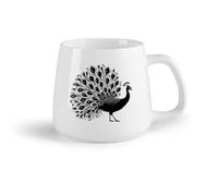 DEBINGY Frutta in ceramica Tazze grandi da tè, caffè e cioccolata calda sagoma di pavone su un （14oz/400ml） Ufficio, casa, bar, lavabile in lavastoviglie e adatto al microonde