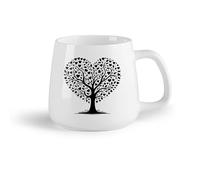 DEBINGY Frutta in ceramica Tazze grandi per bevande calde albero del cuore con cuori a forma di cuore （14oz/400ml） Ottimo per casa, ufficio, bar, idee regalo