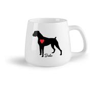 DEBINGY Frutta in ceramica Tazze grandi per bevande calde Boxer con cuore rosso per il tuo cane Boxer （14oz/400ml） Lavabile in lavastoviglie e adatto al microonde