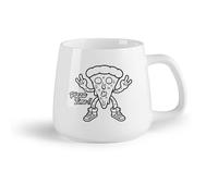 DEBINGY Frutta in ceramica Tazze grandi per bevande calde Lettere degli amanti della pizza （14oz/400ml） per caffè, zuppa, tè, latte, latte macchiato, cioccolata calda, donna, uomo