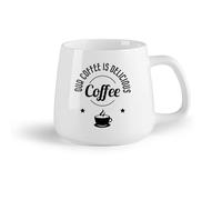 DEBINGY Frutta in ceramica Tazze grandi per bevande calde Logo della caffetteria Il nostro caffè è delizioso （14oz/400ml） per latte, tè, cola, acqua