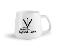 DEBINGY Frutta in ceramica Tazze in ceramica con manici 9 novembre, giorno di Iqbal con l'ago della penna dentro （14oz/400ml） Un bel regalo di Natale