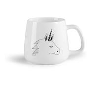 DEBINGY Frutta in ceramica Tazze in ceramica con manici Accessori carini a forma di testa di cavallo con unicorno rosa pastello （14oz/400ml） per ufficio, casa